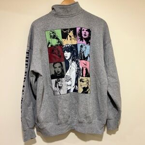 Taylor Swift The Eras Tour Quarter Zip Sweatshirt in Gray Size Small